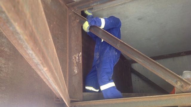 engineer under bridge