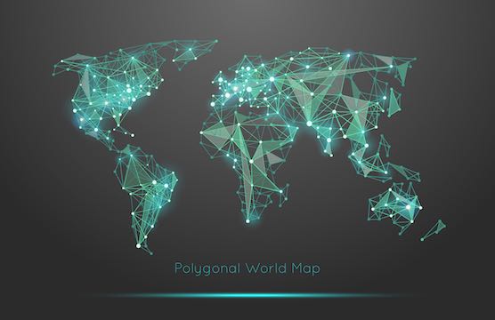 polygonal world map